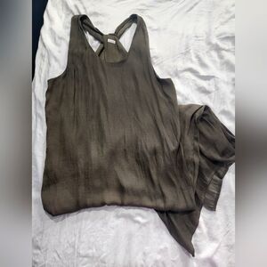 PHILOSOPHY (Thrifted) Olive Green Midi Dress with Side Slits